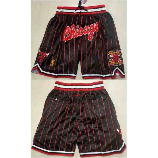 Men Chicago Bulls Black Mitchell Ness Shorts Run Small 2->->