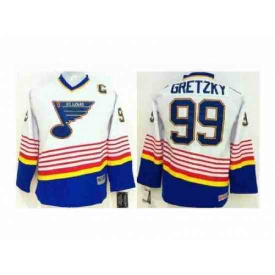 Youth NHL Jerseys St. Louis Blues #99 Gretzky white->youth nhl jersey->Youth Jersey