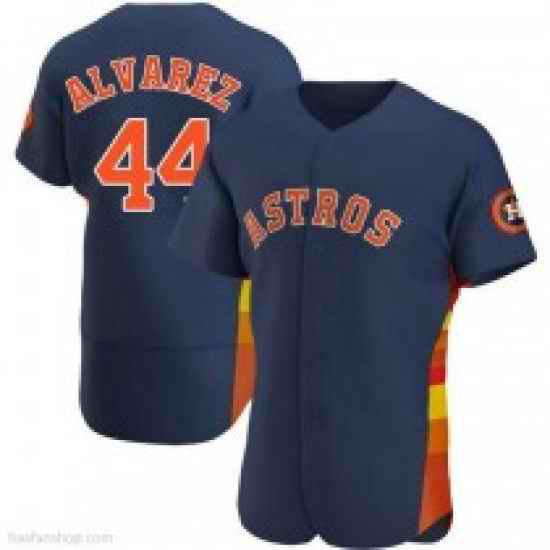 Mens Houston Astros #44 Yordan Alvarez Authentic Navy Alternate Jerseys->houston astros->MLB Jersey