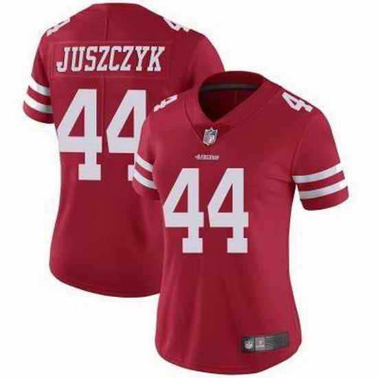 Women San Francisco 49ers Kyle Juszczyk #44 Red Stitched NFL Vapor Untouchable Limited Jersey->women nfl jersey->Women Jersey
