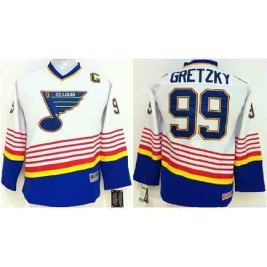 Kids St. Louis Blues #99 Wayne Gretzky White NHL Jersey->women nhl jersey->Women Jersey