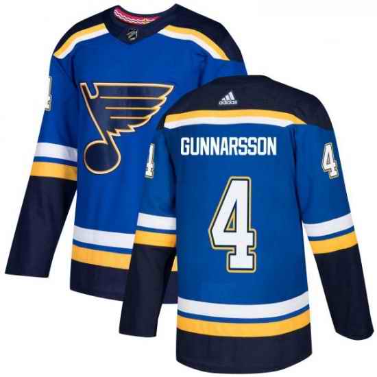 Youth Adidas St Louis Blues #4 Carl Gunnarsson Authentic Royal Blue Home NHL Jersey->youth nhl jersey->Youth Jersey