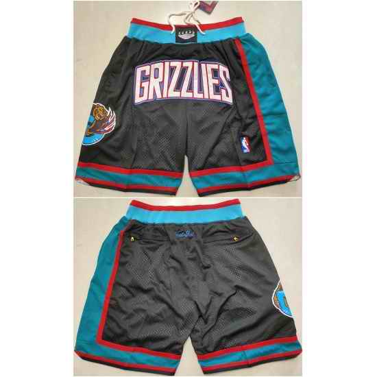 Men Memphis Grizzlies Black Shorts Run Small->->