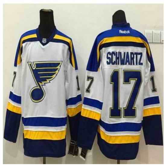 St. Louis Blues #17 Jaden Schwartz New White Road Stitched NHL Jersey->st.louis blues->NHL Jersey