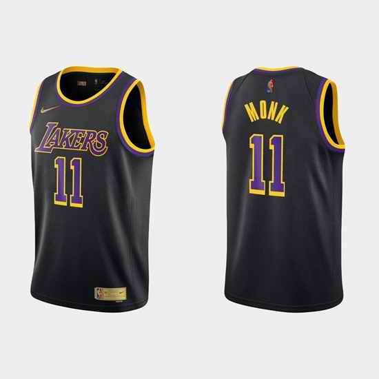 Men Los Angeles Lakers #11 Malik Monk Black Stitched Jersey->los angeles lakers->NBA Jersey