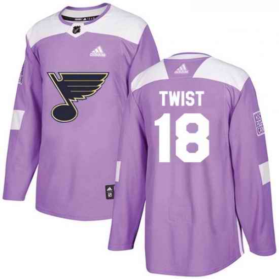 Youth Adidas St Louis Blues #18 Tony Twist Authentic Purple Fights Cancer Practice NHL Jersey->youth nhl jersey->Youth Jersey