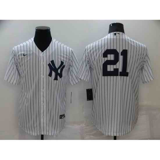 Men New York Yankees #21 Paul O 27Neill White Cool Base Stitched Baseball jersey->new york yankees->MLB Jersey