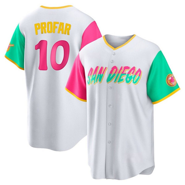 Men's San Diego Padres #10 Jurickson Profar White 2022 City Connect Cool Base Stitched Jersey->san diego padres->MLB Jersey