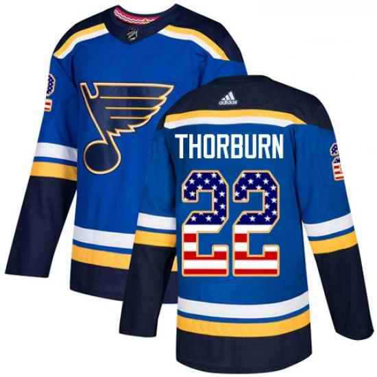 Youth Adidas St Louis Blues #22 Chris Thorburn Authentic Blue USA Flag Fashion NHL Jersey->youth nhl jersey->Youth Jersey