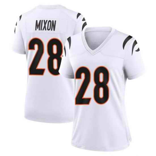 Women Cincinnati Bengals #28 Joe Mixon White Vapor Untouchable Limited Jersey->cincinnati bengals->NFL Jersey