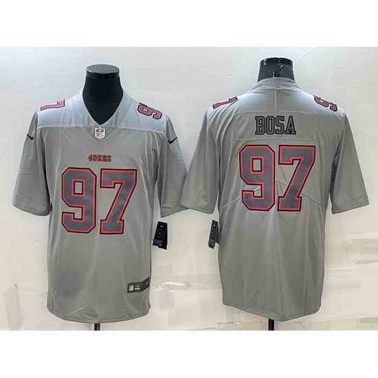 Men San Francisco 49ers #97 Nick Bosa Grey Atmosphere Fashion Stitched Jersey->san francisco 49ers->NFL Jersey