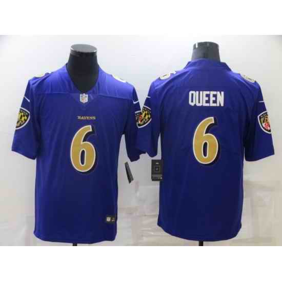 Men Baltimore Ravens #6 Patrick Queen Purple 2020 Color Rush Stitched NFL Nike Limited Jersey->chicago bears->NFL Jersey