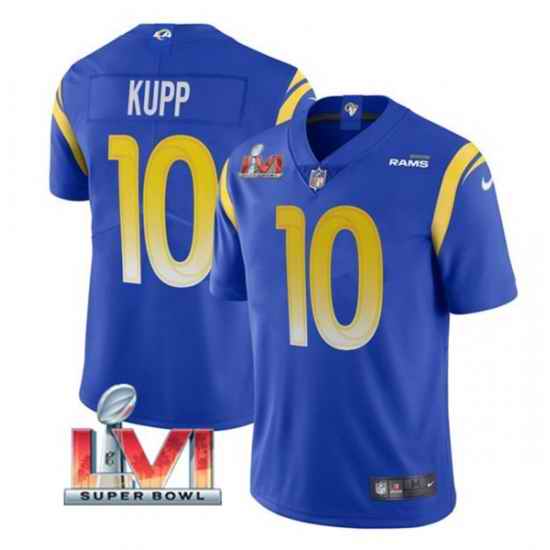 Nike Los Angeles Rams #10 Cooper Kupp Royal 2022 Super Bowl LVI Vapor Limited Jersey->los angeles rams->NFL Jersey