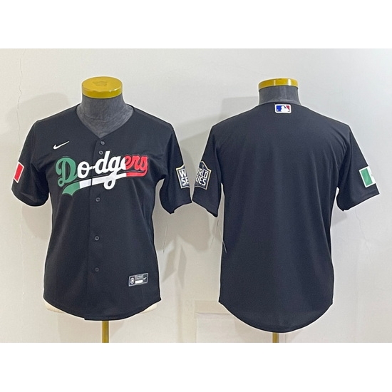 Women Los Angeles Dodgers Blank Black Cool Base Stitched Jersey->women mlb jersey->Women Jersey