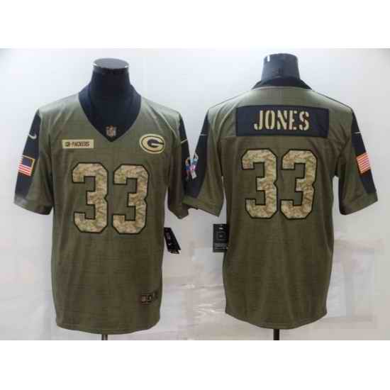 Men's Green Bay Packers #33 Aaron Jones Camo 2021 Salute To Service Limited Player Jersey->denver broncos->NFL Jersey
