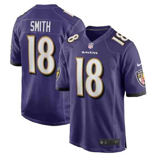 Men Nike Baltimore Ravens #18 Roquan Smith Purple Vapor Limited Jersey->philadelphia eagles->NFL Jersey