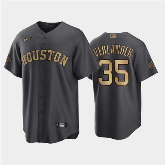 Men Houston Astros #35 Justin Verlander 2022 All Star CharcoalCool Base Stitched Baseball Jersey->houston astros->MLB Jersey