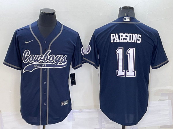 Men's Dallas Cowboys #11 Micah Parsons Navy Cool Base Stitched Baseball Jersey->dallas cowboys->NFL Jersey