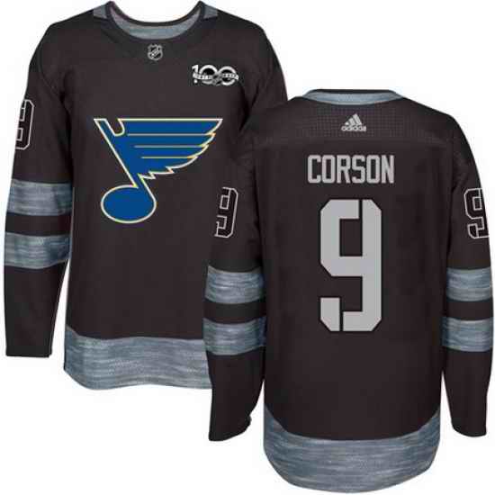 Blues #9 Shayne Corson Black 1917 2017 100th Anniversary Stitched NHL Jersey->st.louis blues->NHL Jersey