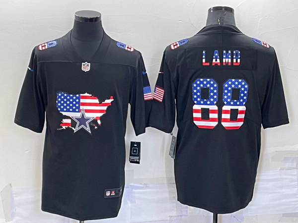 Men's Dallas Cowboys #88 CeeDee Lamb Black USA Flag Limited Stitched Jersey->dallas cowboys->NFL Jersey