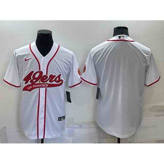 Men San Francisco 49ers Blank White Cool Base Stitched Baseball Jersey->san francisco 49ers->NFL Jersey