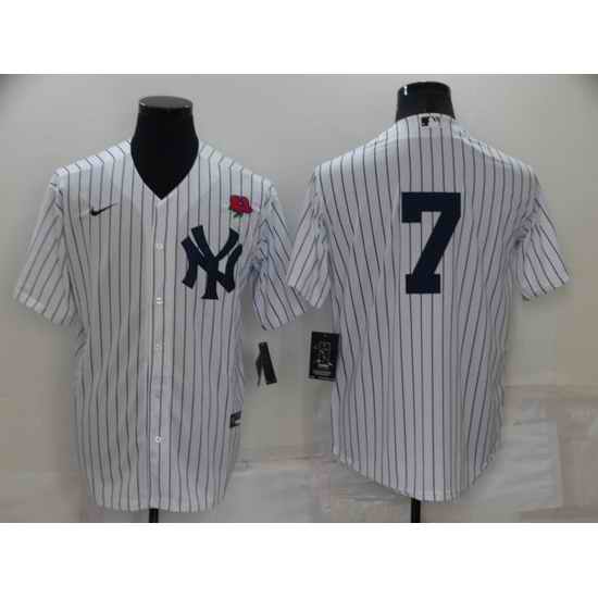 Men New York Yankees #7 Mickey Mantle White Cool Base Stitched Baseball Jerseys->new york yankees->MLB Jersey