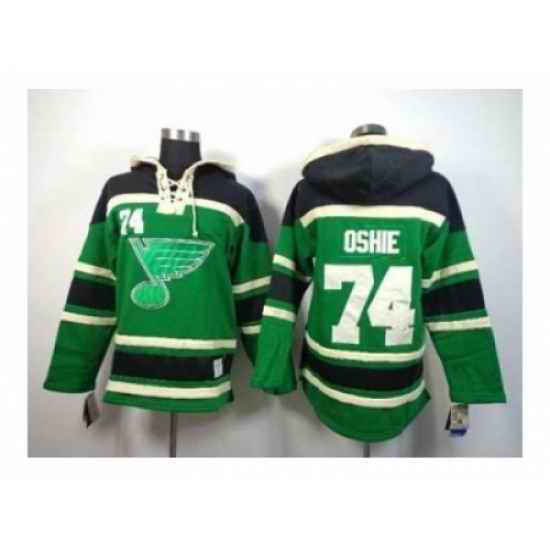 NHL Jerseys St. Louis blues #74 oshie green[pullover hooded sweatshirt]->youth nhl jersey->Youth Jersey