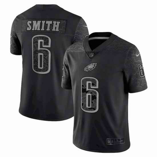 Men Philadelphia Eagles #6 DeVonta Smith Black Reflective Limited Stitched Jersey->philadelphia eagles->NFL Jersey