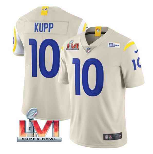 Nike Rams #10 Cooper Kupp Bone 2022 Super Bowl LVI Vapor Limited Jersey->los angeles rams->NFL Jersey