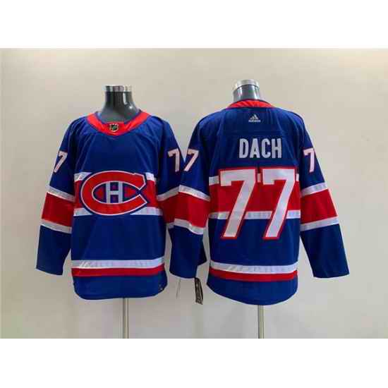 Men Montreal Canadiens #77 Kirby Dach Blue Stitched Jersey->pittsburgh penguins->NHL Jersey