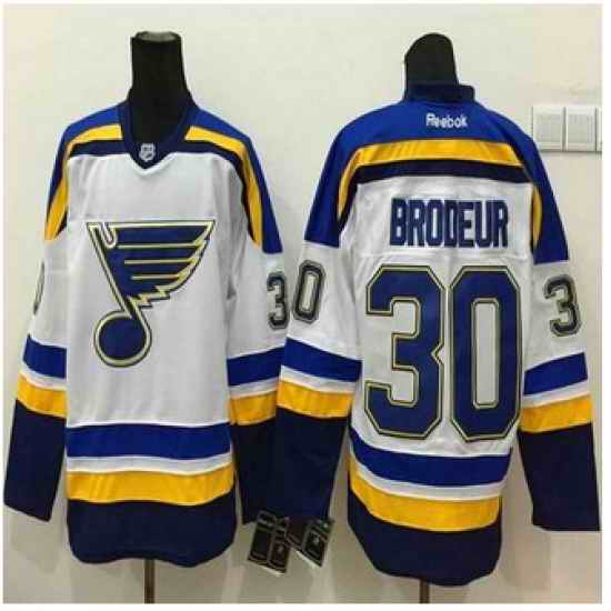 St Louis Blues #30 Martin Brodeur White Stitched NHL Jersey->st.louis blues->NHL Jersey