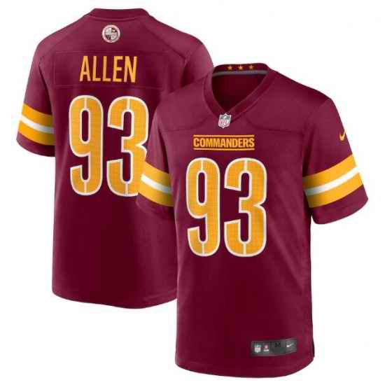Men Washington Commanders #93 Jonathan Allen 2022 Burgundy Game Stitched Jersey->washington commanders->NFL Jersey