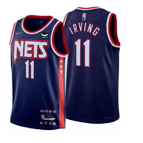 Men's Brooklyn Nets #11 Kyrie Irving 2021 #22 Navy Swingman City Edition 75th Anniversary Stitched Basketball Jersey->chicago bulls->NBA Jersey