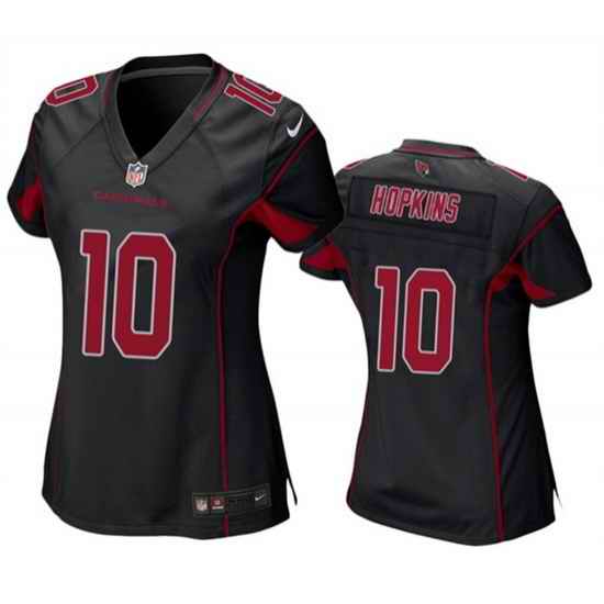 Women Arizona Cardinals #10 DeAndre Hopkins Black Color Rush Stitched Jersey->tennessee titans->NFL Jersey