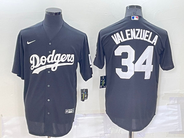 Men's Los Angeles Dodgers #34 Toro Valenzuela Black Cool Base Stitched Baseball Jersey->los angeles dodgers->MLB Jersey