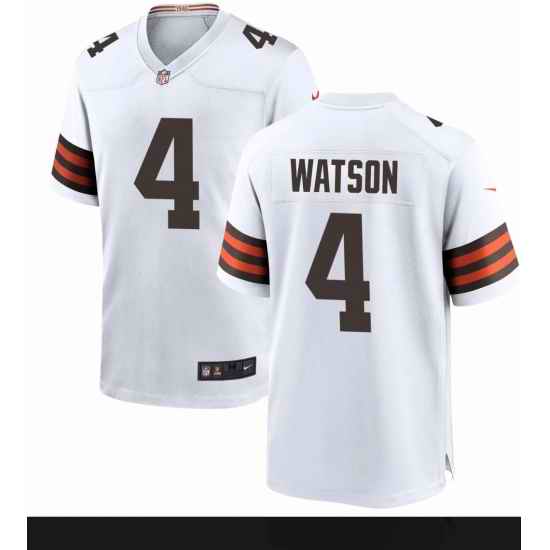 Men Nike Cleveland Browns #4 Deshaun Watson White Vapor Limited NFL Jersey->cleveland browns->NFL Jersey