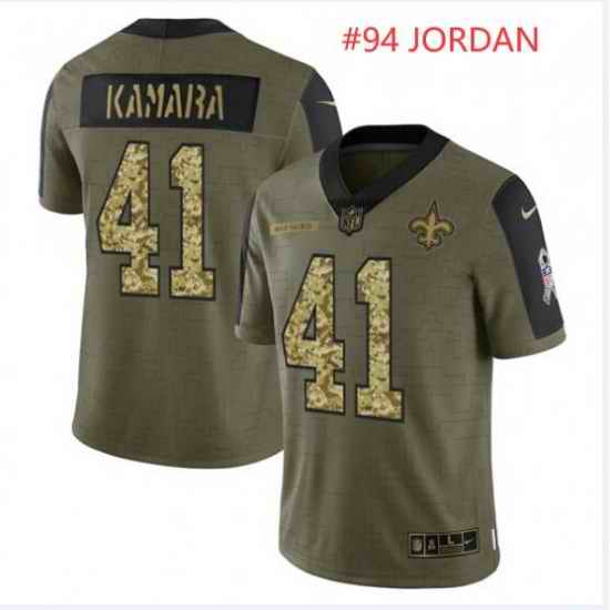 Men New Orleans Saints #94 Cameron Jordan 2021 Salute To Service Olive Camo Limited Stitched Jersey->washington commanders->NFL Jersey