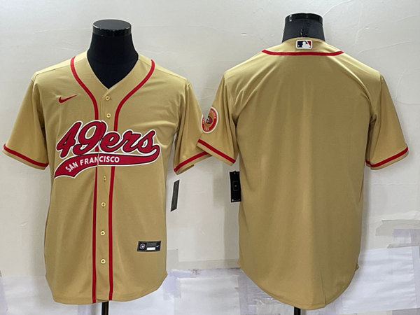 Men's San Francisco 49ers Blank Gold Cool Base Stitched Baseball Jersey->san francisco 49ers->NFL Jersey