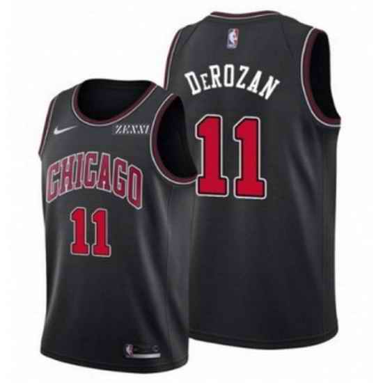Men's Chicago Bulls #11 DeMar DeRozan Black Edition Swingman Stitched Basketball Jersey->chicago bulls->NBA Jersey
