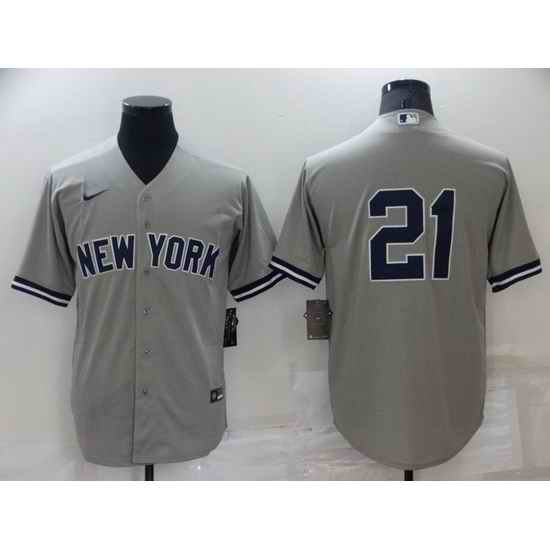 Men New York Yankees #21 Paul O 27Neill Grey Stitched Baseball jersey->new york yankees->MLB Jersey