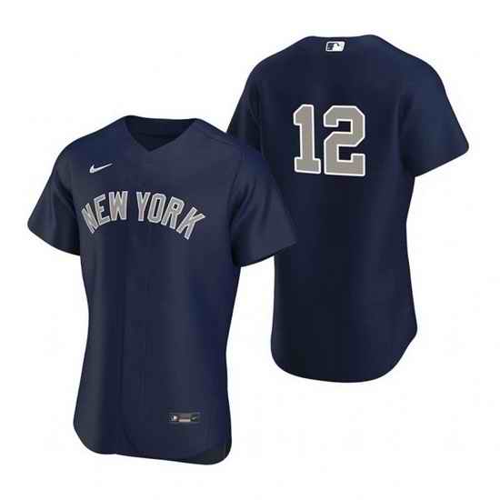 Men New York Yankees #12 Isiah Kiner Falefa Navy Flex Base Stitched jersey->new york yankees->MLB Jersey