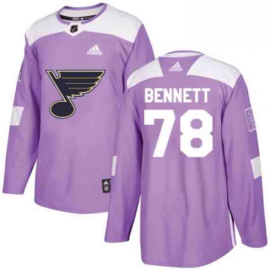 Mens Adidas St Louis Blues #78 Beau Bennett Authentic Purple Fights Cancer Practice NHL Jersey->st.louis blues->NHL Jersey