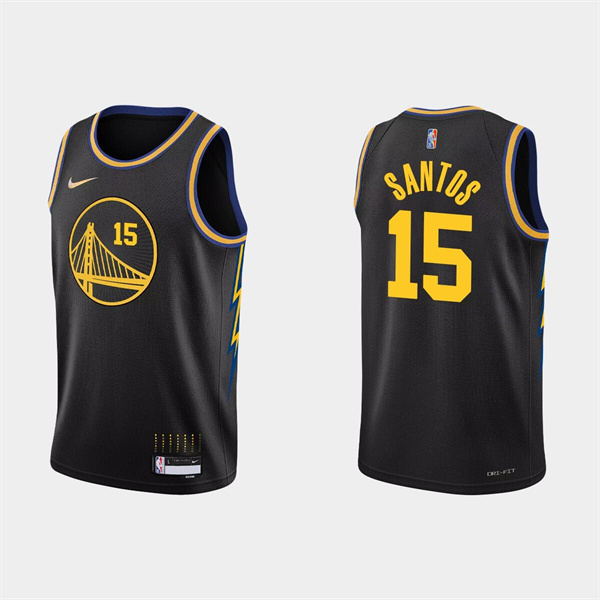 Men's Golden State Warriors #15 Gui Santos 2022 Black Stitched Basketball Jersey->golden state warriors->NBA Jersey