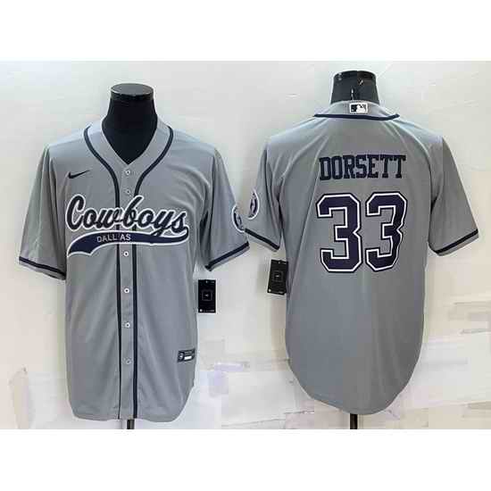 Men Dallas Cowboys #33 Tony Dorsett Grey Cool Base Stitched Baseball Jersey->dallas cowboys->NFL Jersey