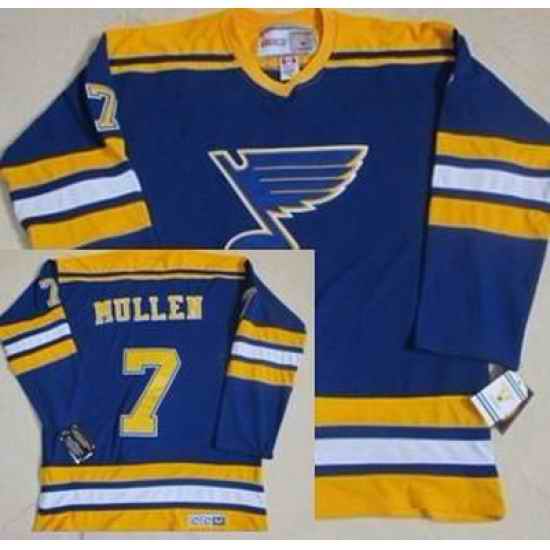 St.Louis Blues #7 Joe Mullen Blue Throwback CCM Jersey->st.louis blues->NHL Jersey