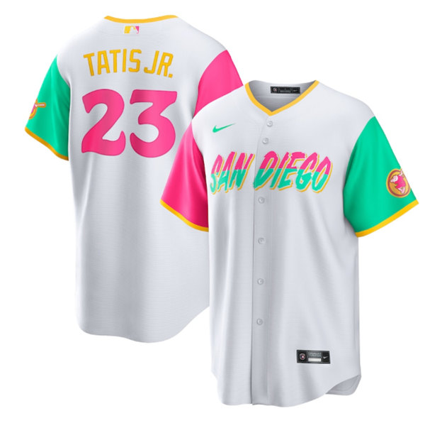 Men's San Diego Padres #23 Fernando Tatis Jr. White 2022 City Connect Cool Base Stitched Jersey->san diego padres->MLB Jersey