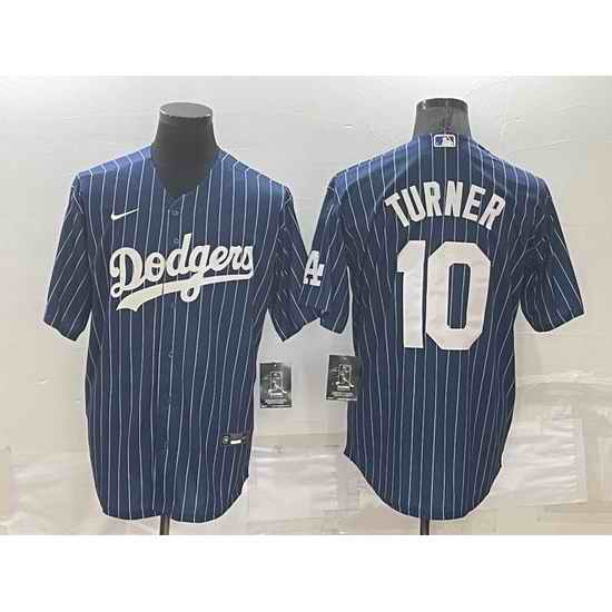 Men Los Angeles Dodgers #10 Justin Turner Navy Cool Base Stitched Baseball Jersey->los angeles dodgers->MLB Jersey