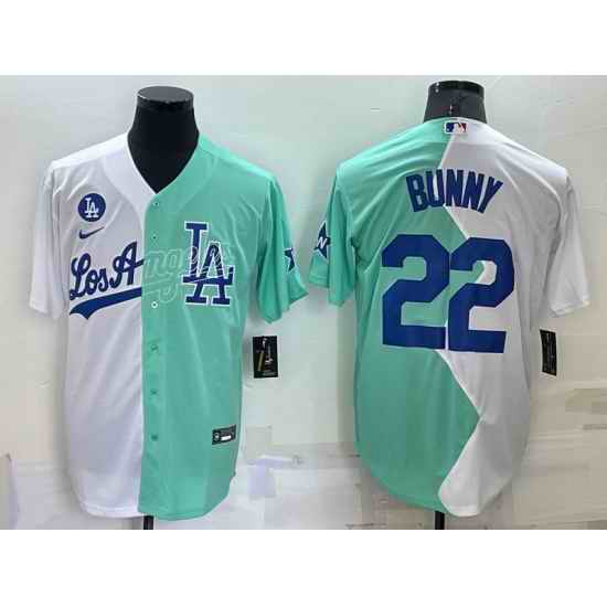 Men Los Angeles Dodgers #22 Bad Bunny 2022 All Star White Green Cool Base Stitched Baseball Jerseyss->los angeles dodgers->MLB Jersey