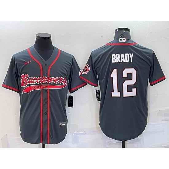 Men Tampa Bay Buccaneers #12 Tom Brady Grey Cool Base Stitched Baseball Jersey->san francisco 49ers->NFL Jersey