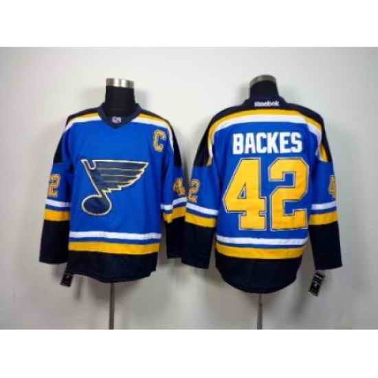 NHL St. Louis Blues #42 backes blue-black jerseys->st.louis blues->NHL Jersey